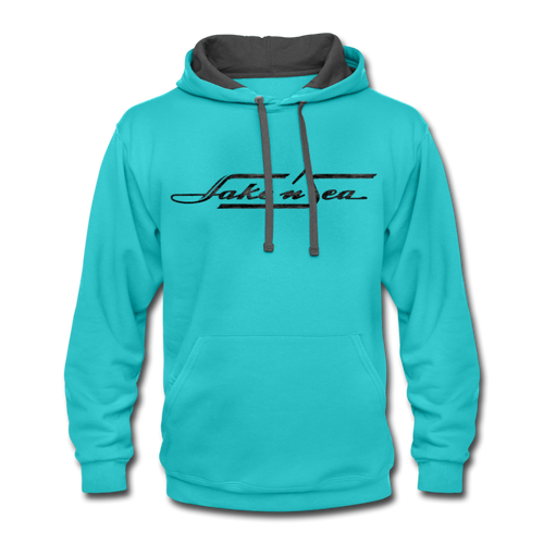 Vintage Lake N' Sea Contrast Hoodie - scuba blue/asphalt