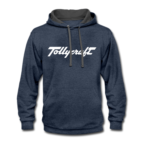 Vintage Tollycraft Boats Contrast Hoodie - indigo heather/asphalt