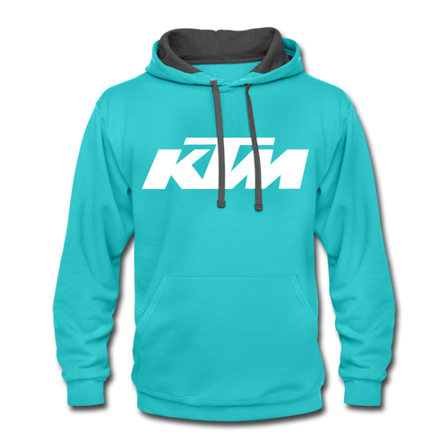 Classic style KTM Contrast Hoodie - scuba blue/asphalt