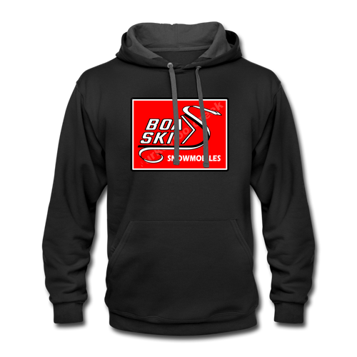 Vintage Boa Ski Snowmobiles Contrast Hoodie - black/asphalt