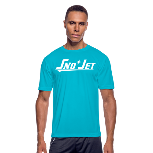 Vintage Sno Jet Snowmobiles Men’s Moisture Wicking Performance T-Shirt - turquoise