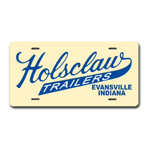 Vintage Holsclaw Trailers Silver Gloss License Plate