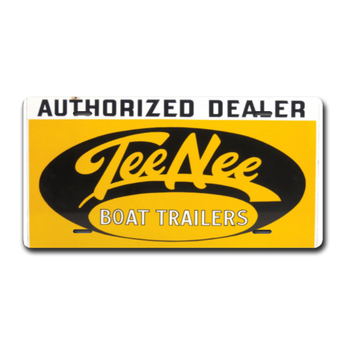Tee Nee Boat Trailer Silver Gloss License Plate