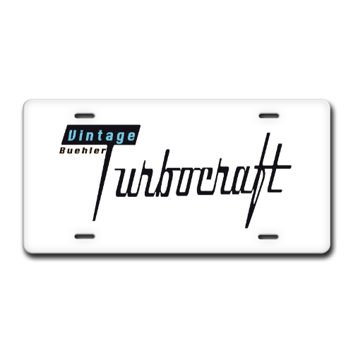 Vintage Buehler Turbocraft Silver Gloss License Plate
