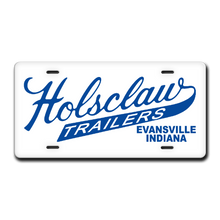 Vintage Holsclaw Trailers of Evansville Indiana Silver Gloss License Plate